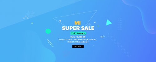 Mi Super Sale 1-8 Jan,2020